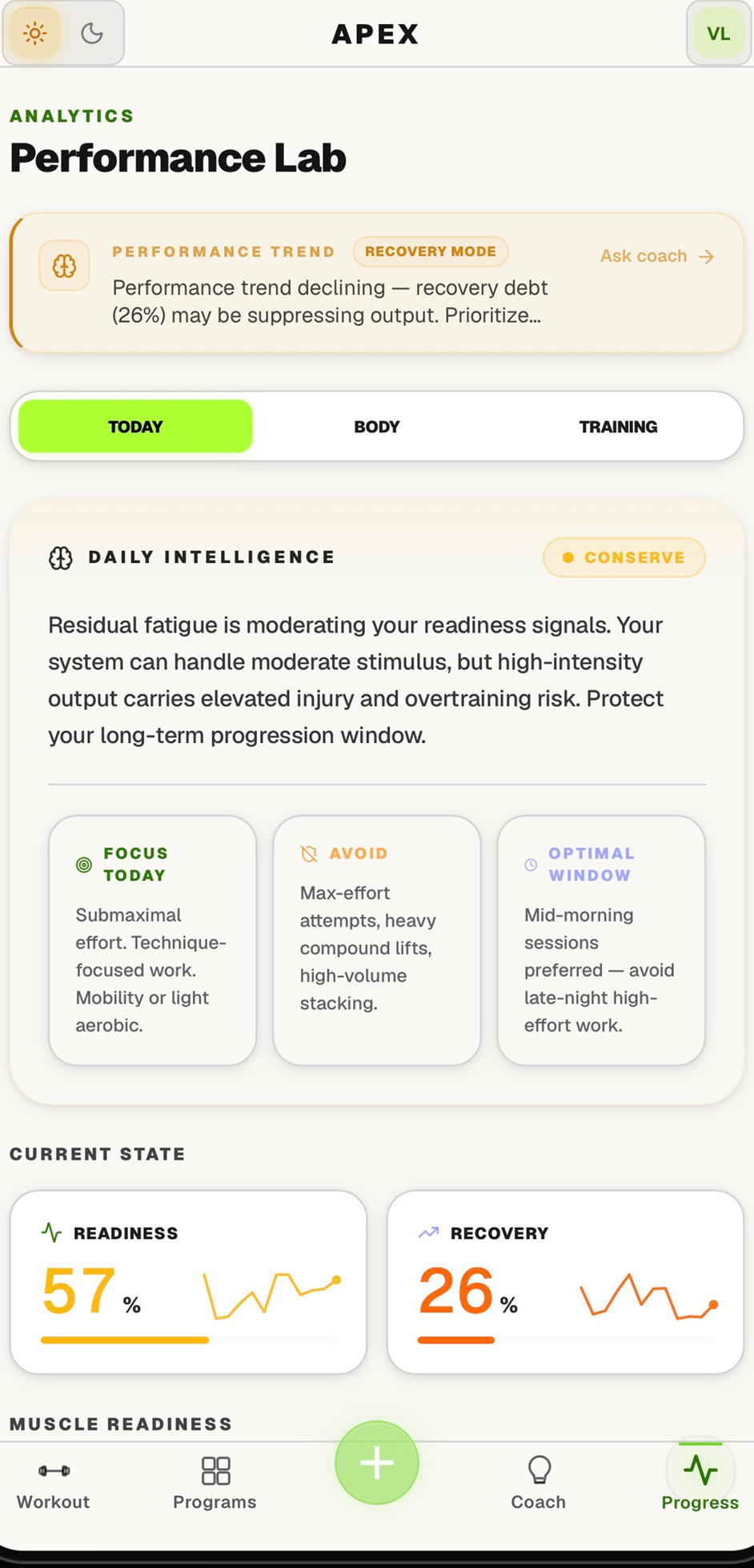 Apex daily intelligence briefing on a phone
